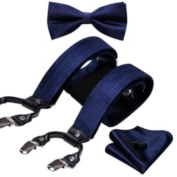 Fashion Paisley Green Silk Men Suspender Bowtie Handkerchief Cufflinks Set Y-Shape 6 Clips Party Wedding Business Barry.Wang