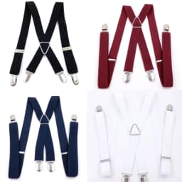 Suspenders Men Adjustable Elastic X Back Pants Women Suspender for Trousers 2.5CM Width 4 Clips Adjustable Elastic Back Braces