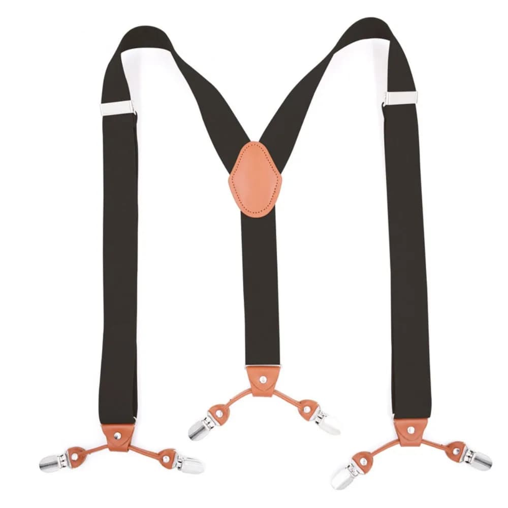 Vintage Suspenders for Men 3.5cm Wide Y Shape 6 Clips Adjustable Elastic Trouser Braces Strap Belts Wedding Party Formal Casual