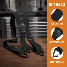 Hidden Suspenders for Men Under Clothing 1.5inch Y-back 3 Belt Loop Hooks Adjustable Elastic Trouser Braces Work Suspenders