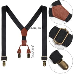 Boys Suspenders and Bow Tie Set Kids Fashion Suspenders and Pre-Tied Bow Tie Adjustable Elastic Kids Wedding Party Picture Day