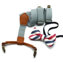 Boys Suspenders and Bow Tie Set Kids Fashion Suspenders and Pre-Tied Bow Tie Adjustable Elastic Kids Wedding Party Picture Day