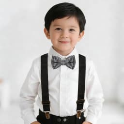 Boys Suspenders and Bow Tie Set Kids Fashion Suspenders and Pre-Tied Bow Tie Adjustable Elastic Kids Wedding Party Picture Day