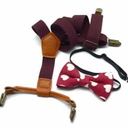 Boys Suspenders and Bow Tie Set Kids Fashion Suspenders and Pre-Tied Bow Tie Adjustable Elastic Kids Wedding Party Picture Day