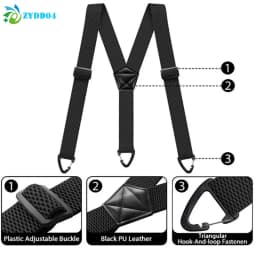 ●1Pc Y-Type Back Design Tactical Hidden Suspenders For Men Heavy Duty Work Under Clothes Daily Wear Accerssories