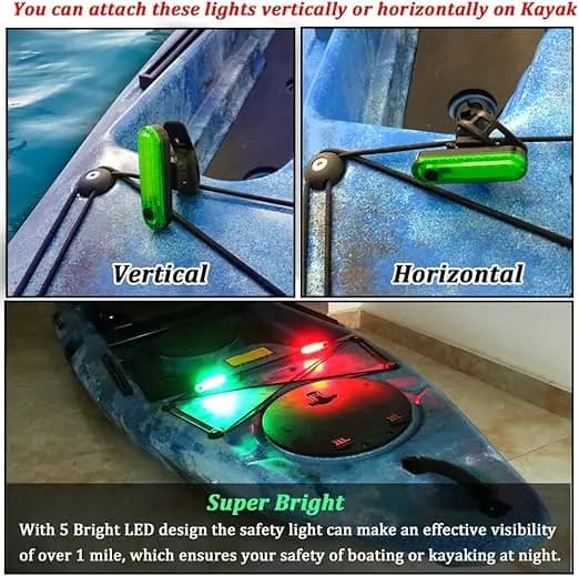 LED Boat Navigation Light USB Charging Sailing Signal Lamp 4 Modes Boat Stern Lights for Marine Yacht Kayak Sailboat