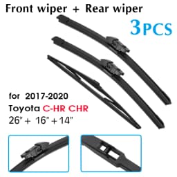 BROSHOO Car Wiper Blade Front Rear Wiper Blades Set For Toyota C-HR CHR 2017 2018 2019 2020 Front Rear Window 26"+16"+14"