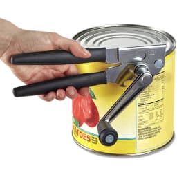 Manual 360 Degree Rotation Stainless Steel Can And Bottle Opener With Single Handle Side Opening Multi Purpose For Easy Opening