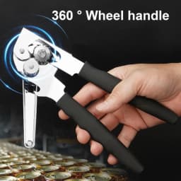 Manual 360 Degree Rotation Stainless Steel Can And Bottle Opener With Single Handle Side Opening Multi Purpose For Easy Opening
