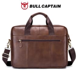 BULLCAPTAIN Men Briefcase Famous Brand Leather Shoulder Messenger Bags Office Handbag 14 Inch Laptop Bag High Quality