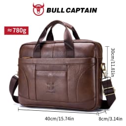 BULLCAPTAIN Men Briefcase Famous Brand Leather Shoulder Messenger Bags Office Handbag 14 Inch Laptop Bag High Quality
