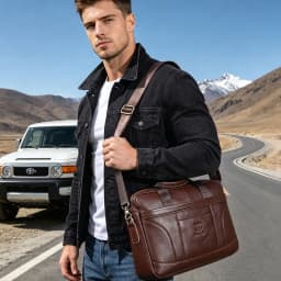 BULLCAPTAIN Men Briefcase Famous Brand Leather Shoulder Messenger Bags Office Handbag 14 Inch Laptop Bag High Quality