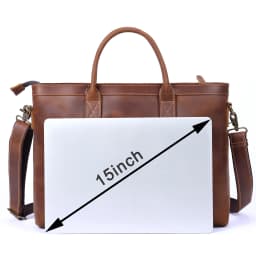 Vintage Genuine Leather Men's Briefcase 16" Laptop Bags Crazy Horse Leather Messenger Handbag Cowhide Idea Gift For Men