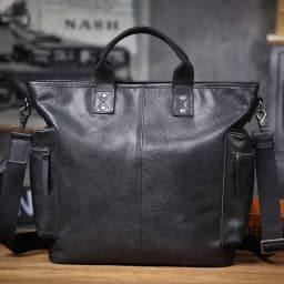 Genuine Leather Men's Brifecase 15 Inch Laptop Bags Simple Cowhide HandBag Vegetable-tanned Leather Fashion Casual Style