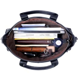 Genuine Leather Men's Brifecase 15 Inch Laptop Bags Simple Cowhide HandBag Vegetable-tanned Leather Fashion Casual Style