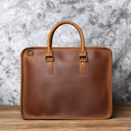 NZPJ Men's Briefcase Leather Handbag Retro Top Layer Cowhide Laptop Bag Crazy Horse Leather Shoulder Messenger Bag Luxury Bag