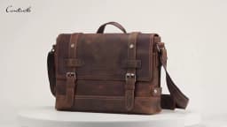 CONTACT'S crazy horse genuine leather men's bag vintage man shoulder bags for laptop messenger bags male bolsa crossbody handbag