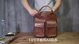 NZPJ New Retro Leather Men's Handbag Top Layer Cowhide Vertical Single Shoulder Messenger Bag Postman Briefcase Computer Bag