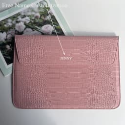 Custom Name PU Crocodile Leather Laptop bags For Macbook pro 13 Case air Retina 15 Computer Cover For Huawei Shell Dropshipping