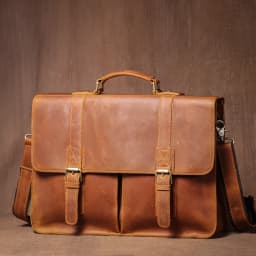 LUOKIR Vintage Crazy Horse Briefcase Travel Genuine Leather Handbag Luxury Men's Messenger Computer Shoulder Bag 14 Inch Laptop