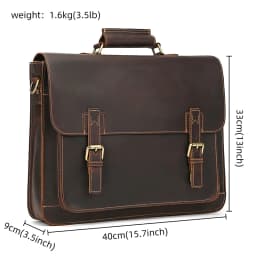 Newsbirds Large Capacity Men's Leather Bag Real Cowskin Men Briefcase Bag Laptop Business Bag For 15.6 Inch PC Computer Bag Male