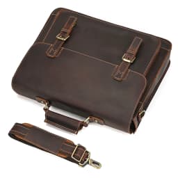 Newsbirds Large Capacity Men's Leather Bag Real Cowskin Men Briefcase Bag Laptop Business Bag For 15.6 Inch PC Computer Bag Male