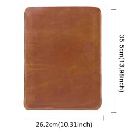 Genuine Leather Slim Laptop Sleeve Pouch Cover, Leather Ultra-thin Notebook Protective Case for 14 Inch MacBook, iPAD Air/Pro