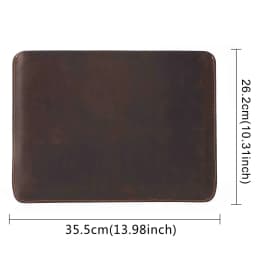 Genuine Leather Slim Laptop Sleeve Pouch Cover, Leather Ultra-thin Notebook Protective Case for 14 Inch MacBook, iPAD Air/Pro