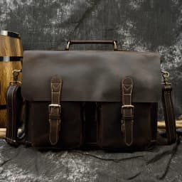 Luufan Men Business Briefcase Genuine Leather 15 inch Laptop Bag Cow Leather Messenger Shoulder Bag Compute Bag For Man Bag Tote
