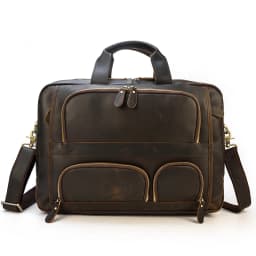 17.3 Inch Laptop Briefcase Genuien Leather Laptop Bag Business Travel Tote Bags Handbags For Men Male Large Brief Case Bag Retro