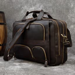 17.3 Inch Laptop Briefcase Genuien Leather Laptop Bag Business Travel Tote Bags Handbags For Men Male Large Brief Case Bag Retro