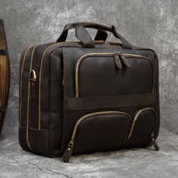 17.3 Inch Laptop Briefcase Genuien Leather Laptop Bag Business Travel Tote Bags Handbags For Men Male Large Brief Case Bag Retro