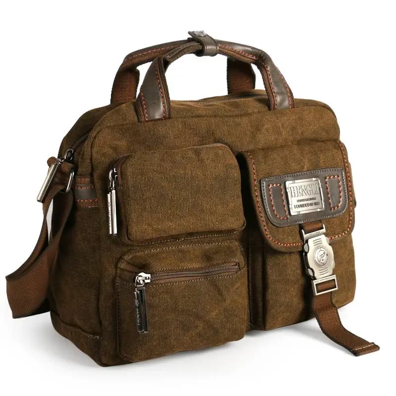 Ruil Multifunction Men Retro Classic Briefcase Briefcase Canvas Vintage Wear Resistant Bags Leisure Toolkit Package