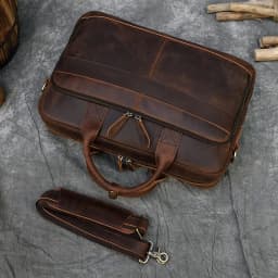Retro Laptop Briefcase Bag Genuine Leather Handbags Casual 15.6' Business Bag Daily Working Tote Bags Men Male Bag for Documents