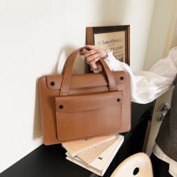 Business Office Luxury Personalized Briefcase Commuting Woman PU Leather Large Capacity Documrnt Bag Travel 14 Inch Laptop Bag