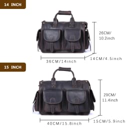 S.WORKER Vintage Genuine Leather Men's Briefcase 14" Laptop Bags Crazy Horse Leather Messenger Handbag Cowhide Idea Gift For Men