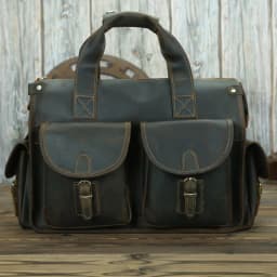 Vintage Mens Briefcase Genuine Cowhide Leather 15" PC Laptop Bag Crazy Horse Leather Business Messenger Bag Work Tote for man