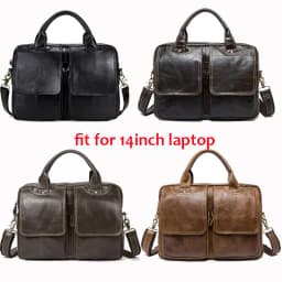 WESTAL Men's Bag Genuine Leather Men's Briefcases Laptop Bag Leather Totes for Document Office Bags for Men Messenger Bags 8002