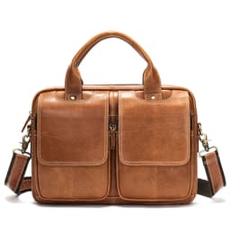WESTAL Men's Bag Genuine Leather Men's Briefcases Laptop Bag Leather Totes for Document Office Bags for Men Messenger Bags 8002
