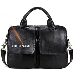 WESTAL Men's Bag Genuine Leather Men's Briefcases Laptop Bag Leather Totes for Document Office Bags for Men Messenger Bags 8002
