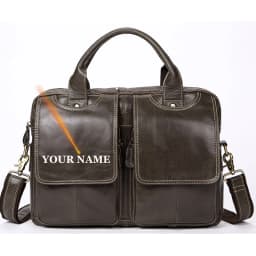 WESTAL Men's Bag Genuine Leather Men's Briefcases Laptop Bag Leather Totes for Document Office Bags for Men Messenger Bags 8002