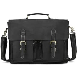 Luxury Fashion 100% Genuine Leather Men Briefcase Cow Leather Laptop Bag Vintage Shoulder Bag Real Cowhide Computer Bag 15.6"