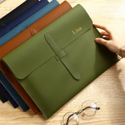 Customized Name Leather Buckle A4 File Bag, Business Document Bag, Examination Material Bag, Official Document Bag