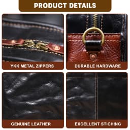 Genuine Leather Men's Brifecase 15 Inch Laptop Bags Simple Cowhide Messenger Bag Vegetable-tanned Leather Business Casual Style