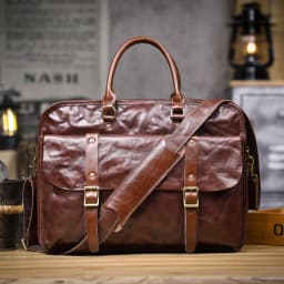Genuine Leather Men's Brifecase 15 Inch Laptop Bags Simple Cowhide Messenger Bag Vegetable-tanned Leather Business Casual Style
