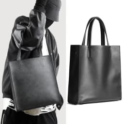 Men's Vertical Large Capaci Handbag Faionable mat Commuter Busin Laptop Bag with Sub-bag Soft PU Material