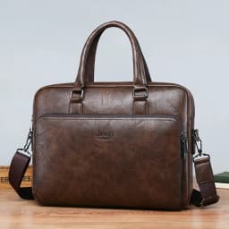 JEEP BULUO High Quality 14 In Laptop Business Bag Men Briefcases For Man Handbags Split Leather Office Large Capacity Bags