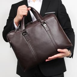 Luxury Genuine Leather Briefcase Men Leather Business Bag 15.6" Laptop Bag 14 Male Office Bag Document File Case Shoulder Bag