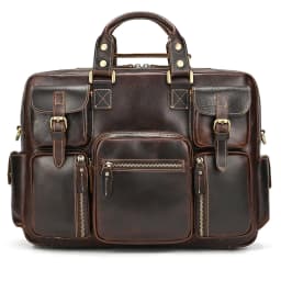 Vintage Men Crazy Horse Leather Briefcase Large Laptop Genuine Leather Business Bag Work Tote Travel Bag Cowhide Messenger Bag