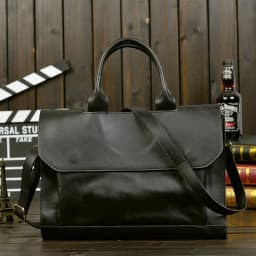 GUMST Retro Men's Briefcase Crazy Horse Leather Laptop Handbag Business Men Messenger Bags Leather Laptop Bag